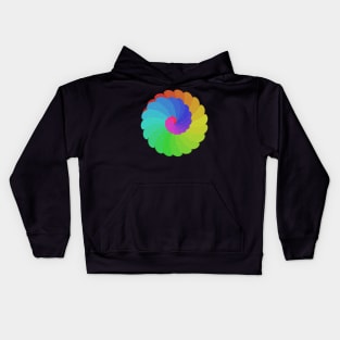 Rainbow Spiral Flower Kids Hoodie